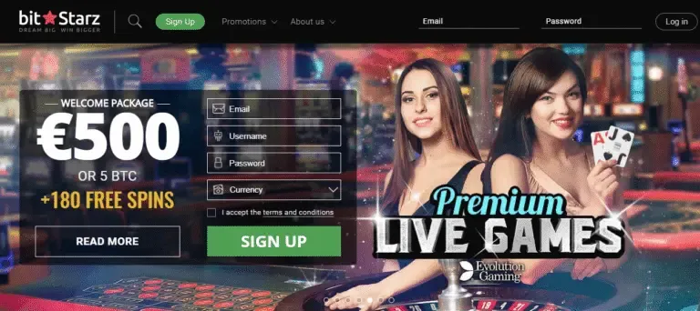 BitStarz Casino bonus page screenshot