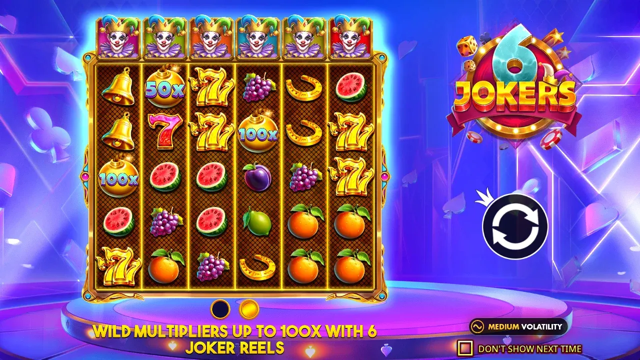6 Jokers slot game screen from the official Pragmatic Play demo