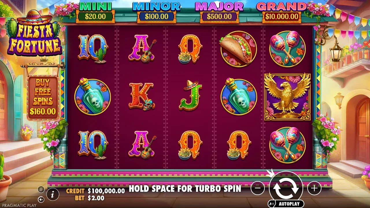 Fiesta Fortune slot game screen from the official Pragmatic Play demo