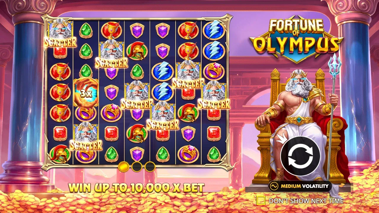 Fortune Of Olympus slot game screen from the official Pragmatic Play demo