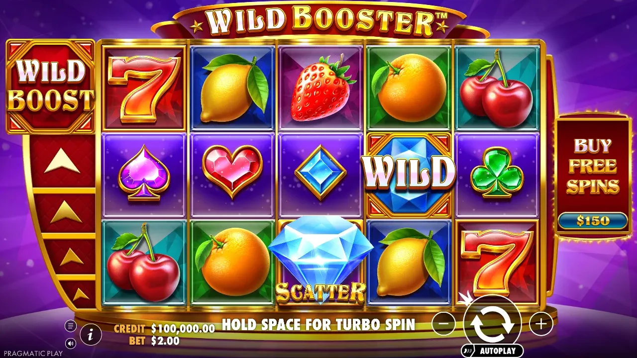 Wild Booster slot game screen from the official Pragmatic Play demo
