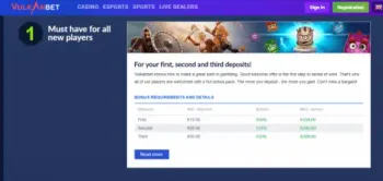 vulkanbet casino bonuses