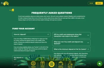 Fair Go Casino Faq Page Screenshot
