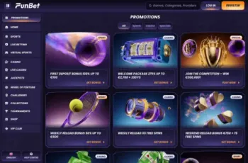 Funbet Casino Promotions Page Screenshot