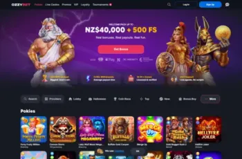 Ozzybet Casino Pokies Page Screenshot
