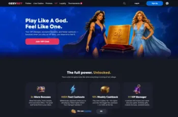 Ozzybet Casino Vip Page Screenshot
