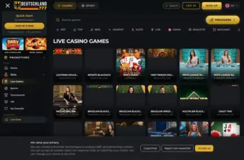 Deutschland777 Casino Live Casino Screenshot