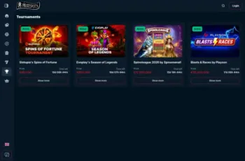 Piratepots Casino Tournaments Page Screenshot