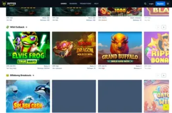 Ripper Casino Games Lobby Featured Rows Screenshot