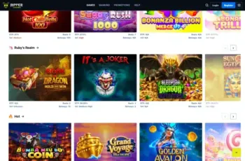 Ripper Casino Games Lobby Hot And New Rows Screenshot