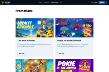 Ripper Casino Promotions Page Screenshot