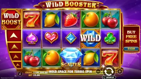 Wild Booster slot game screen from the official Pragmatic Play demo