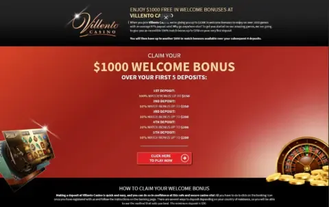 Villento Casino Welcome Bonus Package
