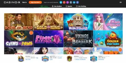 CasinoX online slots