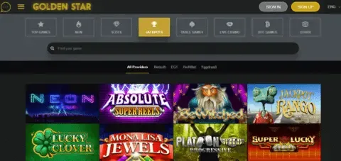 golden star casino jackpots
