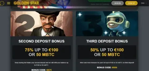 golden star casino welcome bonus