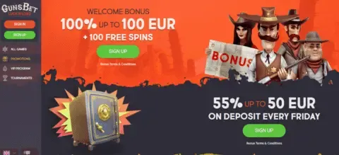 GunsBet casino promotions