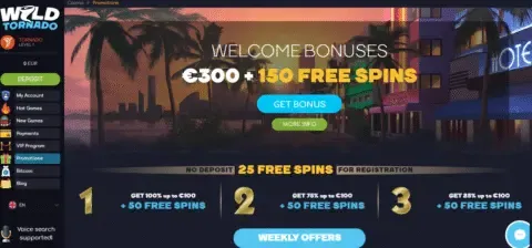 Wild Tornado casino free spins no deposit