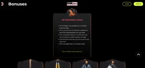 Spin Samurai Casino Vip Program
