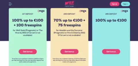 Wild Fortune Casino Bonuses