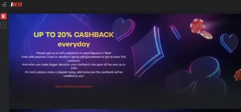 1red Casino Cashback Offer