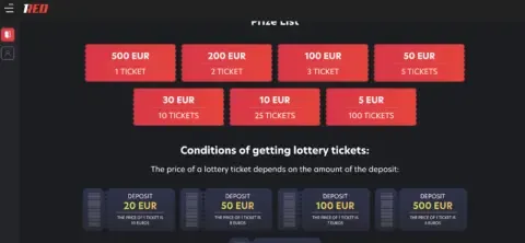 1red Casino Lottery