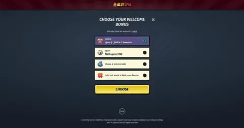 Allyspin Casino Welcome Bonus Package