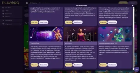 Playoro Casino Promotions