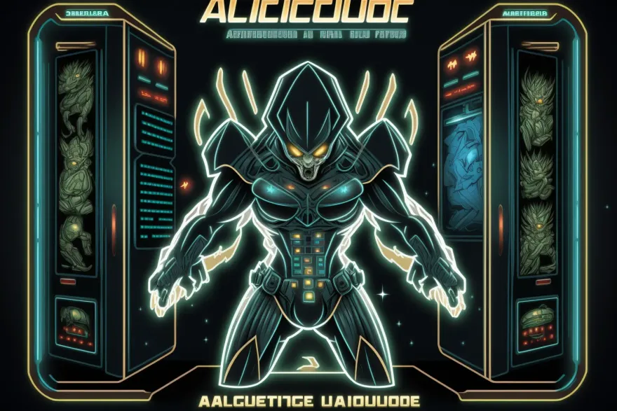 Sci-fi alien creature illustration representing the Abduction slot theme