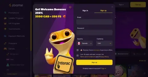 Zoome Casino Welcome Bonus Package