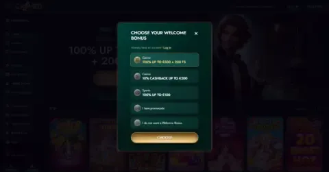 Cashed Casino Welcome Bonus Package