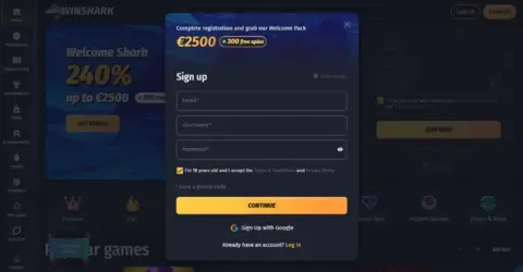 Winshark Casino Welcome Bonus Package