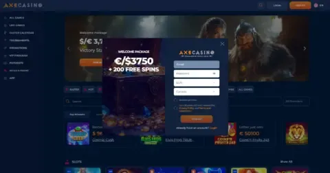 Axe Casino Welcome Bonus Package