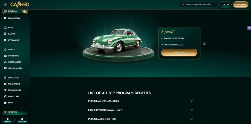Cashed Casino Vip Program