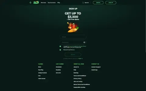 All Star Casino Welcome Bonus Package