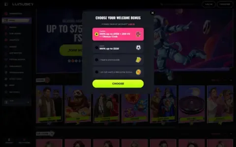 Lunubet Casino Welcome Bonus Package