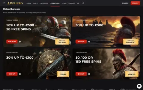Rollero Casino Promotions