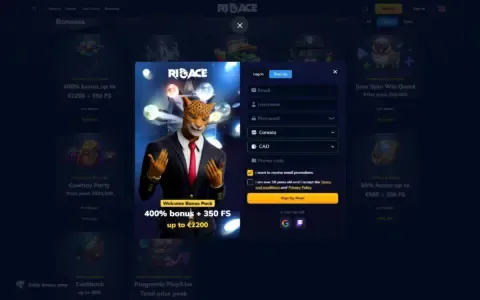 Rioace Casino Welcome Bonus Package