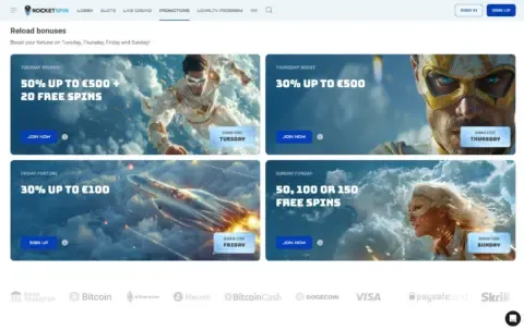 Rocket Spin Casino Promotions