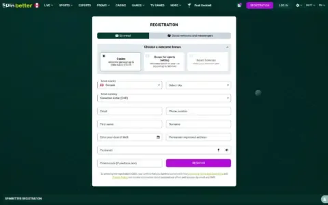 Spinbetter Casino Welcome Bonus Package