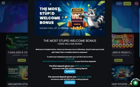 Stupid Casino Welcome Bonus Package