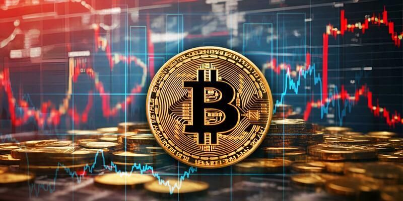Ai Generated Bitcoin Cryptocurrency Coin On The Background Of The Financial Chart And Graph Photo