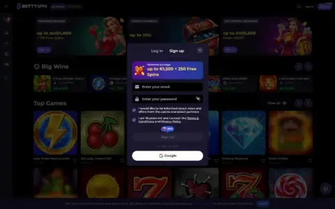 Bettyspin Casino Welcome Bonus Package