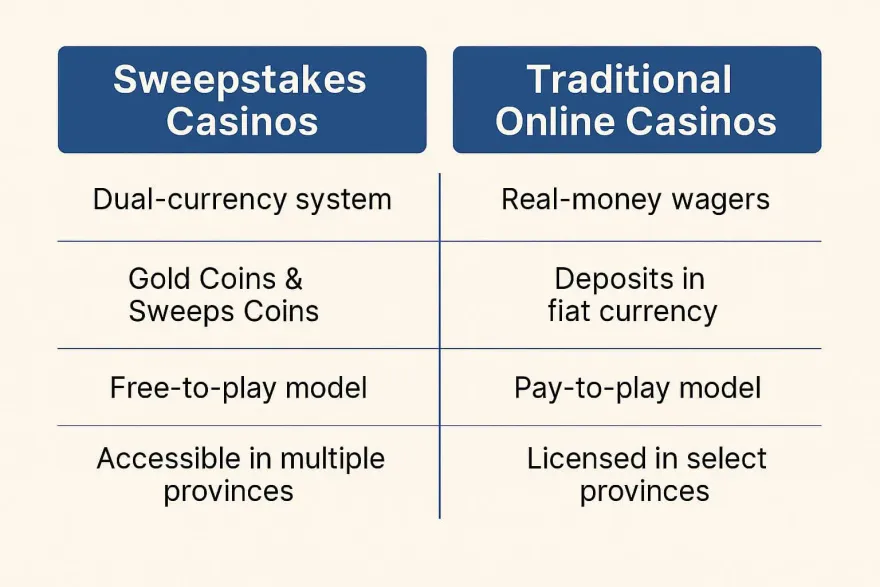 Key Characteristics of Sweepstakes Casinos