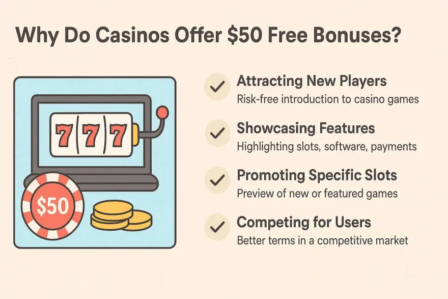 Why Do Casinos Offer $50 Free Bonuses?