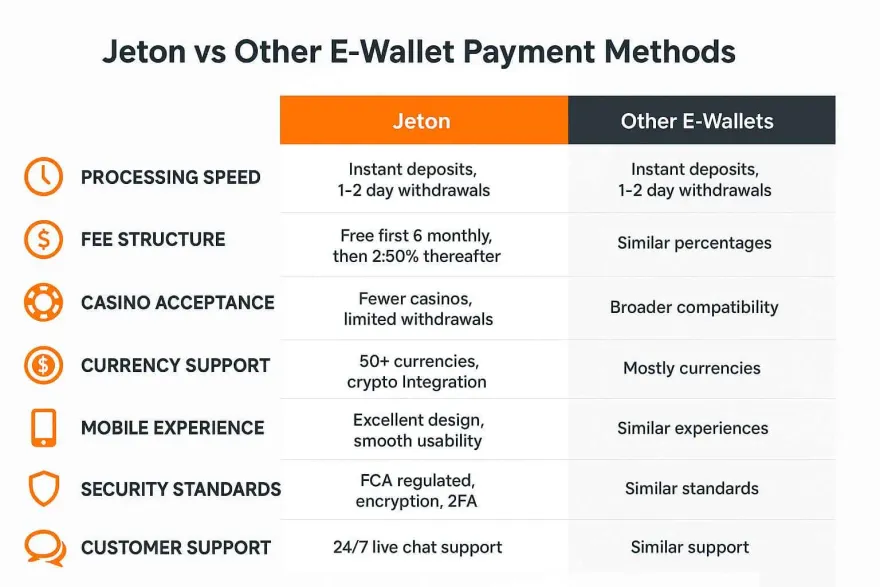 Jeton vs Other E-Wallet Payment Methods