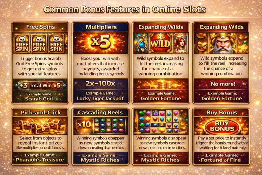 Common Bonus Features in Online Slots