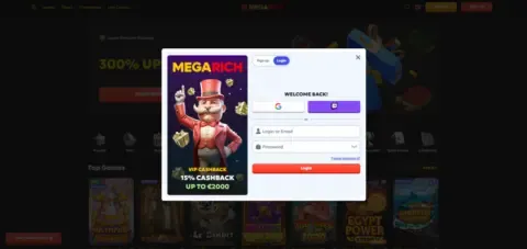 Megarich Casino Welcome Bonus Package