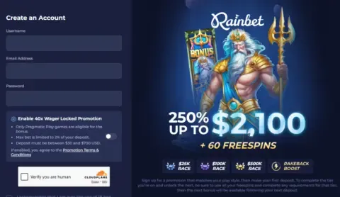 Rainbet Casino Welcome Bonus Package