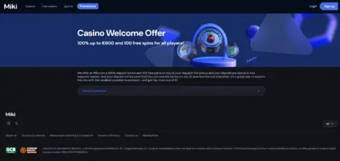 Miki Casino Welcome Bonus Package